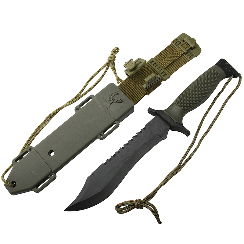 JK-1006 TPR Handle Black Color Tactical Military Knives Hunting