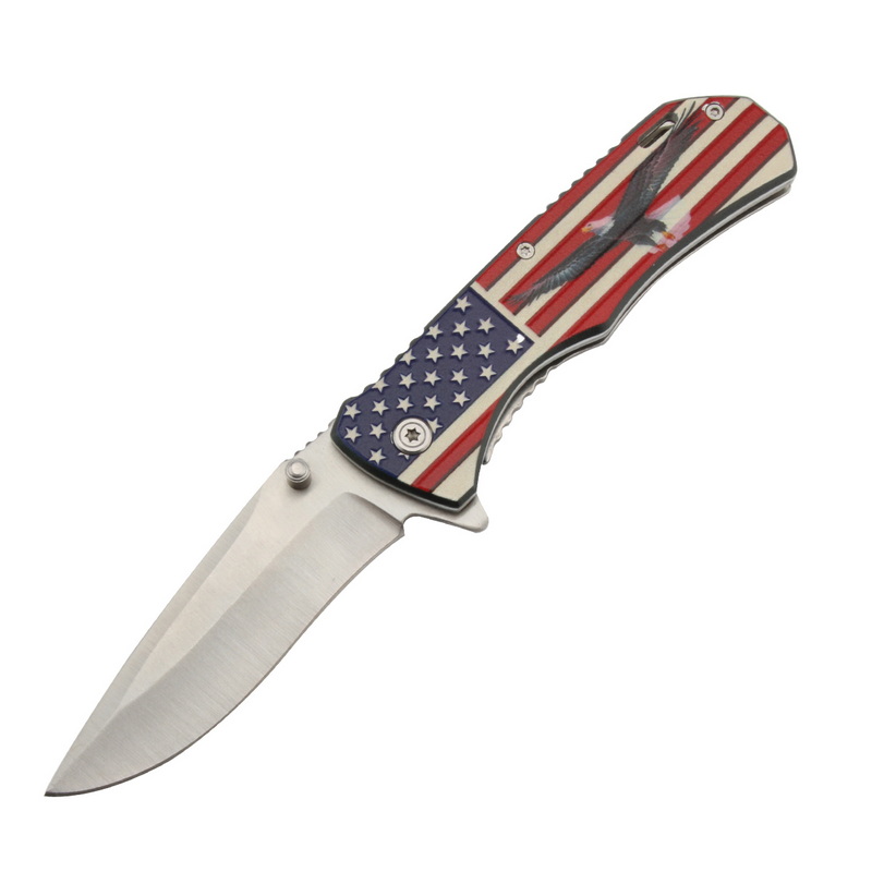 PK-1074 Outdoor Camping Pocket Pocket Folding Utility Knife With 3D Printing National Flag