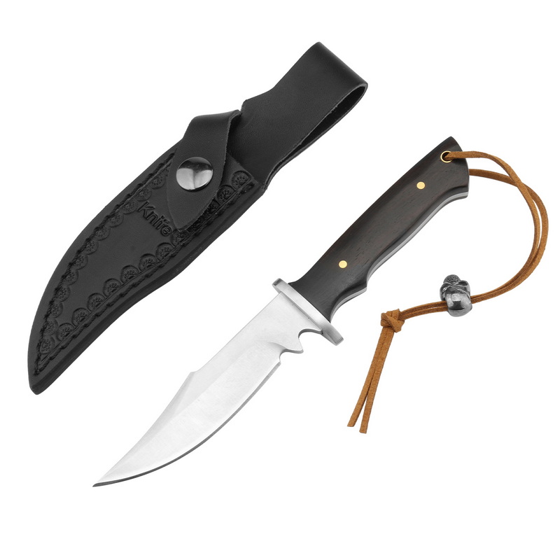 HT-8860 Back Forest Wooden Handle Outdoor Hunting Tactical Pocket Knife