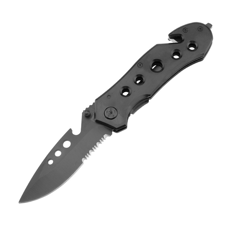 Black Coating Steel Handle Pocket Knife