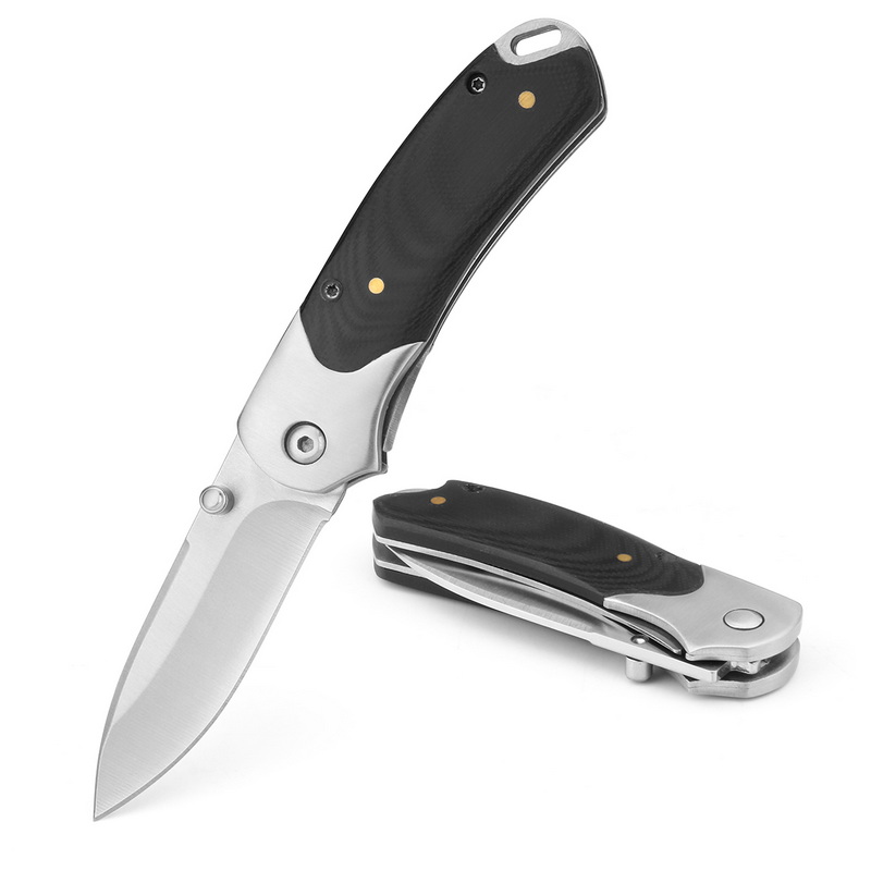 Black Wood Handle Folding Knife