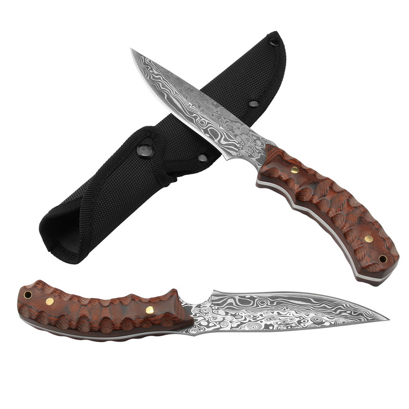 Red Wood Handle Hunting Knife