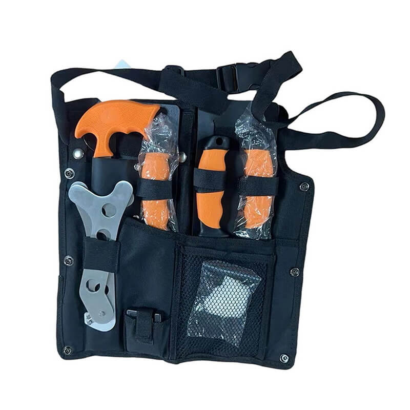 FK-1584 6 Piece Packable Processing Knife Set Fishing Knives Set with Butchers Apron