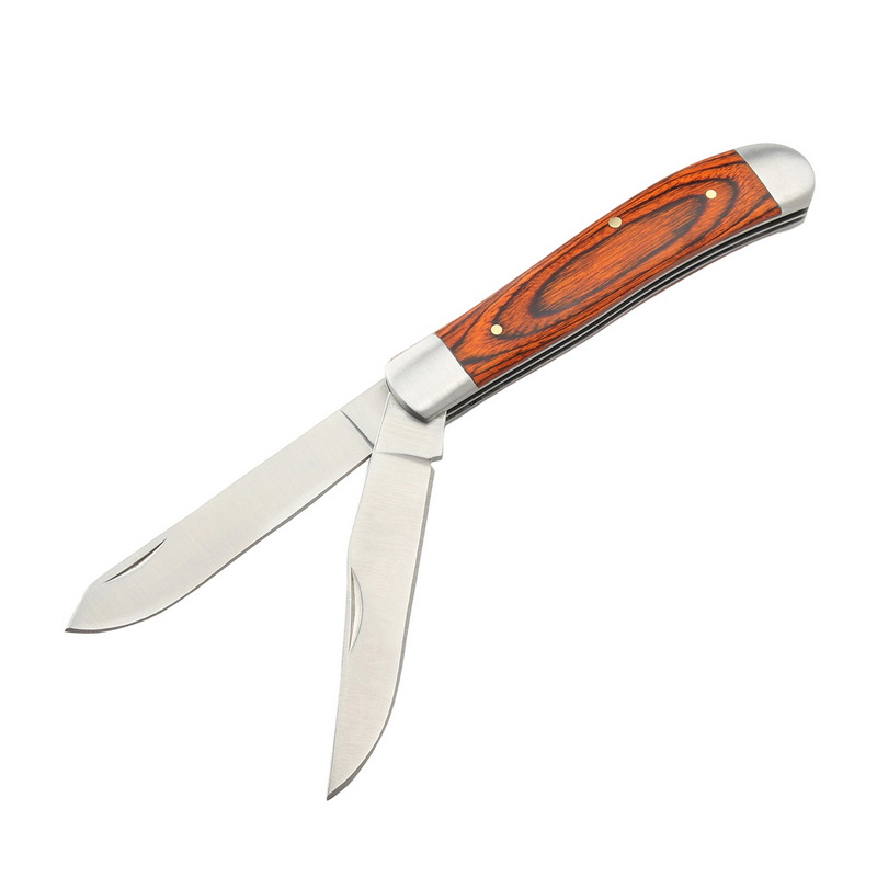 Premium 2-Blade Folding Pocket Knife Stainless Steel EDC Knife for Outdoor Camping Wholesale Supply